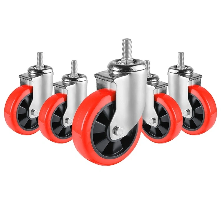 Oem Odm Caster Wheels Pro-tech Polyurethane 5inch Mid Heavy Duty Wheel For Trolley Carts 1