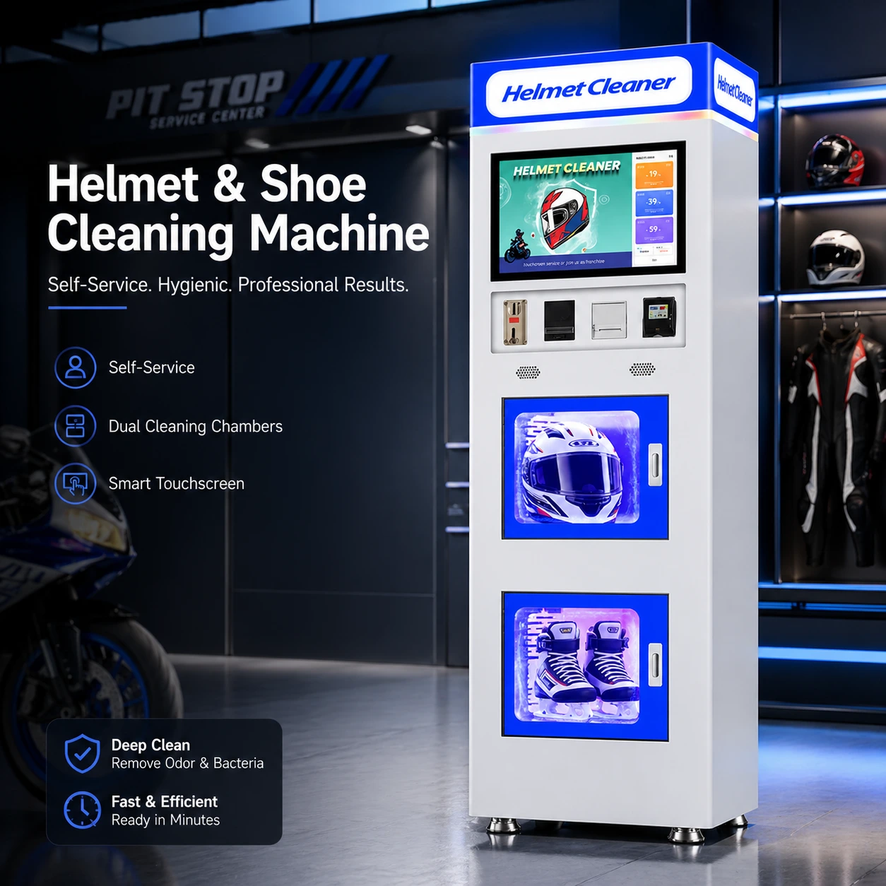 Helmet Cleaning Commercial Vending Machine 1