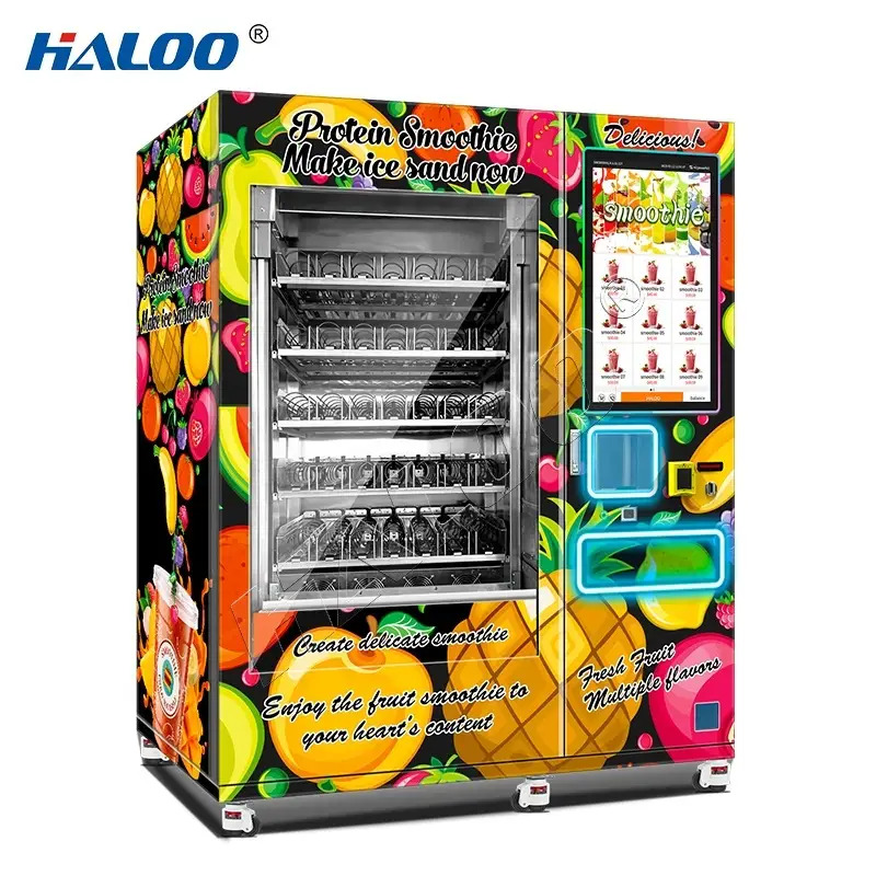 Haloo 24-hour frozen fruit smoothie mixer with automatic cleaning and large capacity fruit smoothie vending machine 1