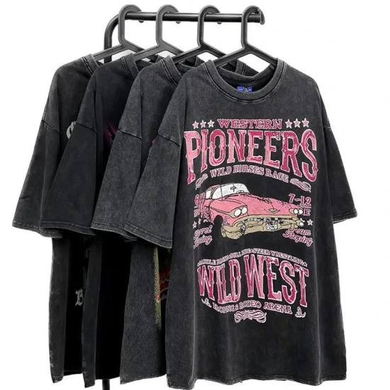 Custom Heavyweight T Shirt 220 GSM 100% Cotton Men's Graphic Tee Shirt 1