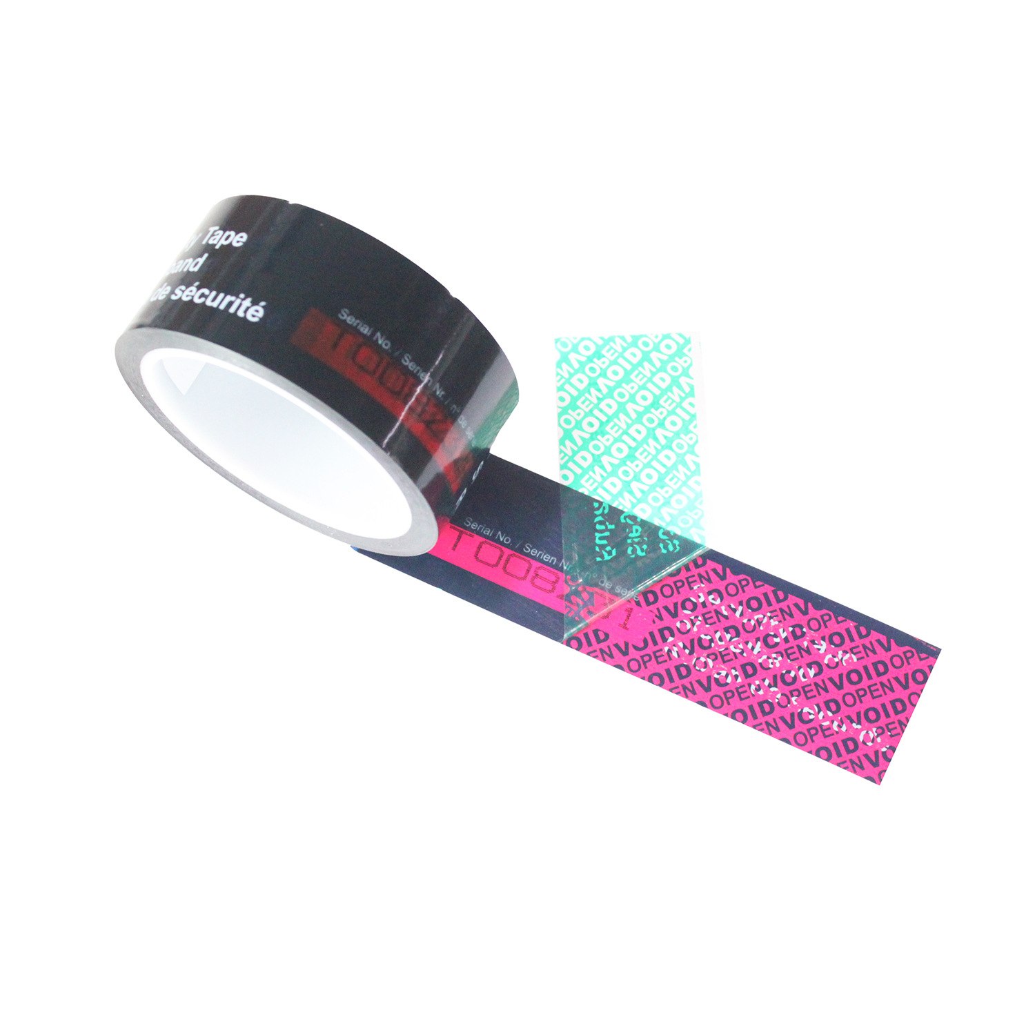 Ruban de sécurité rouge personnalisé pour éviter les ouvertures, ruban de sécurité pour transfert, ruban de sécurité inviolable 6
