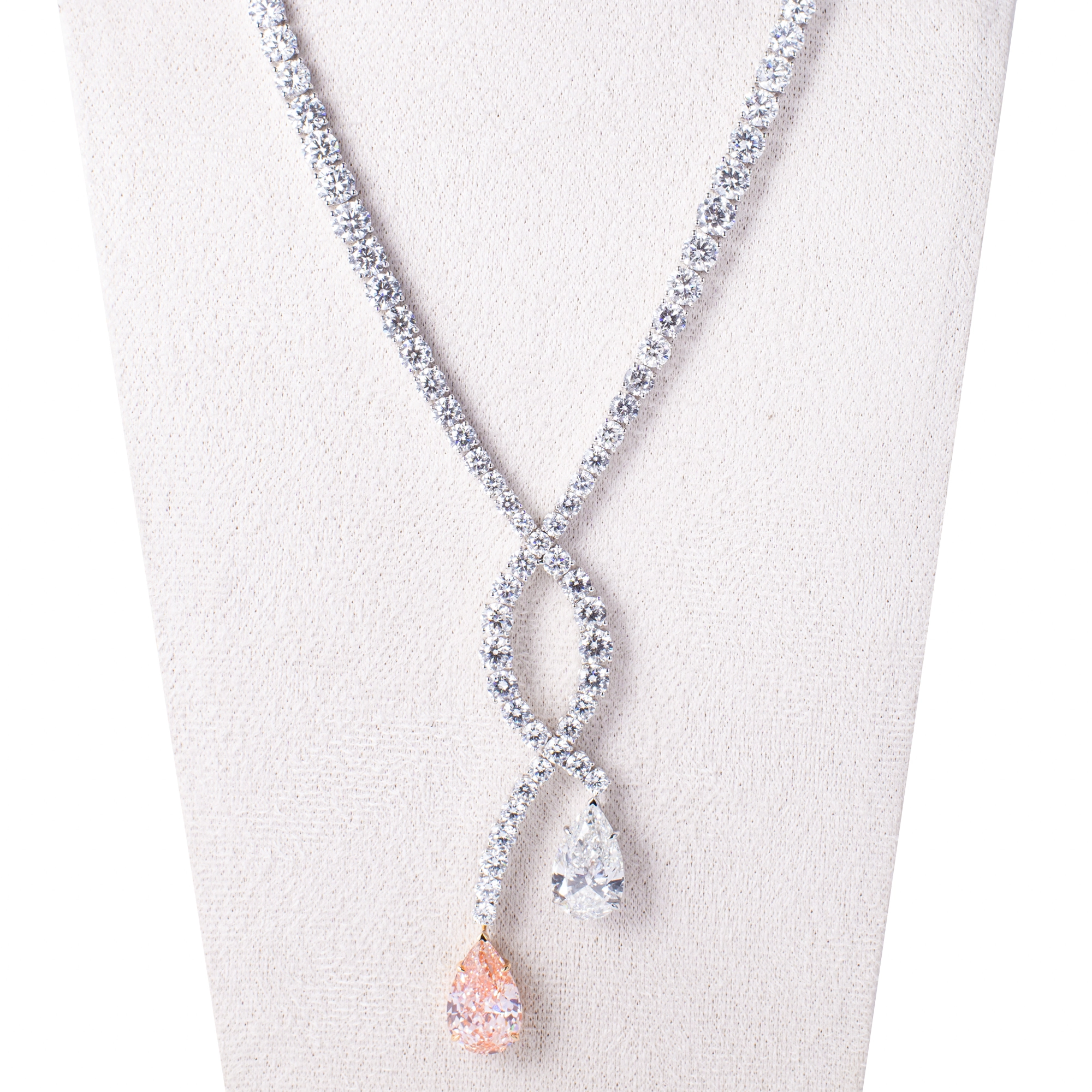Dk 41ct Big Fancy Pink Lab Grown Diamond Necklace In 18k Gold Perfect For Weddings,Parties & Gifts,Igi Certificate 1