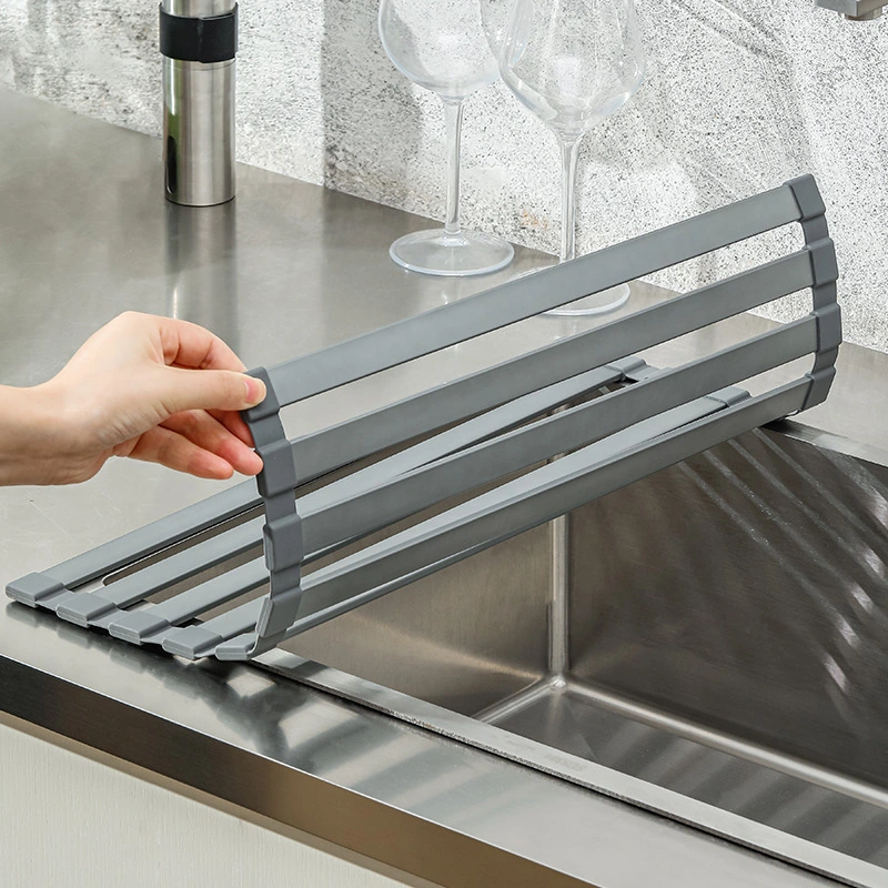 Foldable Stainless Steel Over Sink Dish Drying Rack 1