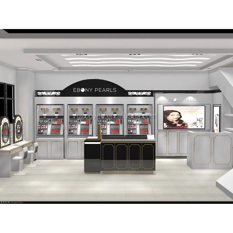 Make-up-Bodenständer aus MDF-Holz für L'Oréal-Kosmetik 1