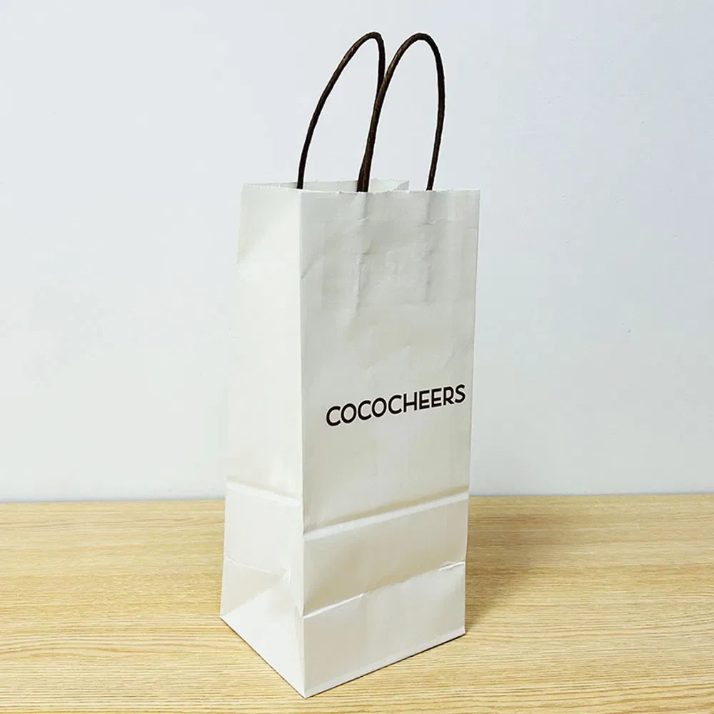 持ち手付き使い捨て紙袋（カスタムロゴとカラー） 1