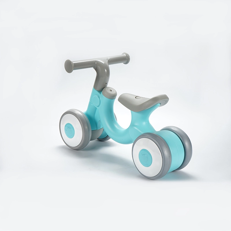 Bicicleta de equilibrio de plástico con 4 ruedas para niños, juguete de entrenamiento con pedales para desarrollar la motricidad gruesa y la coordinación. 1