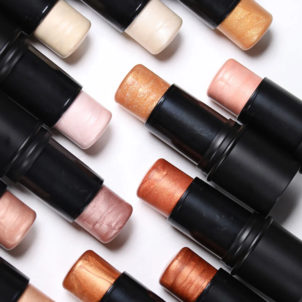 Mlm Custom Makeup Contouring Waterproof Long Lasting Mini Black Stick Face Bronzer Highlighters Glitter Creamy Highlighter Stick 1
