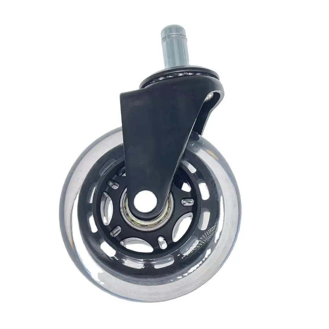 Universal 11*22mm Wheel 3 Insert Stem Transparent Pu Caster Wheel For Office Chair 1