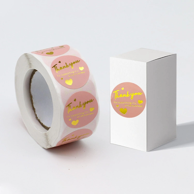 Custom Printed Round Thank You Logo Labels for Product Packaging 1