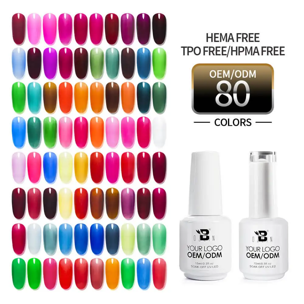 BOZLIN Private Label 15ml 80 Colors Transparent Semi-Permanent UV Gel Polish 1