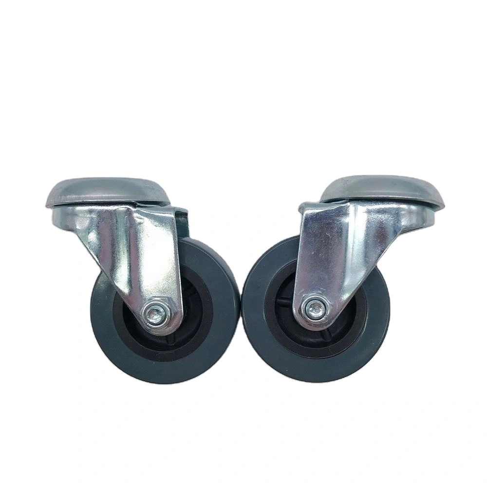 Gray Customized Color Small Swivel Wheels Casters Pvc Plastic 50mm 2 Inch No Bearing Bolt-hole Casters 1