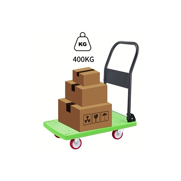 Foldable Hand Trolley 400kg Capacity 4 Wheel Trolley Platform Cart 1