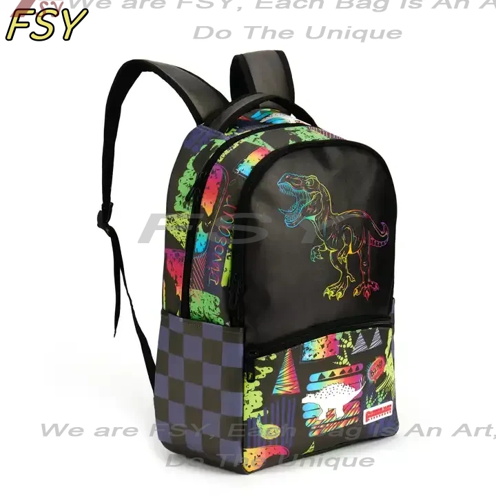 Leisure Versatile Male And Female Students School Backpack Pvc Leather Simple Large Capacity Computer Backpacks Sublimate 1