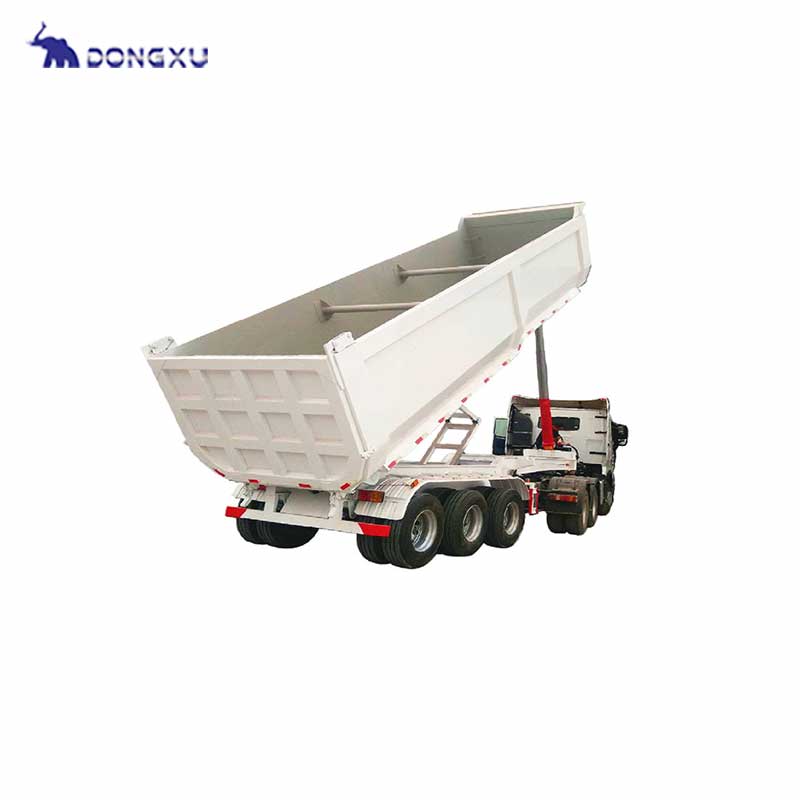 Dongxu 3 Axle 60tons Truck Rear Dump Semi Trailer For Sand Coal Stone Transportation For Sale In Africa 4