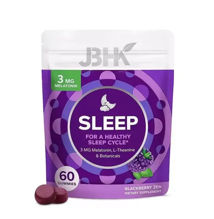 Sleep Gummies 3mg Melatonin L-Theanine Blackberry OEM 60ct 1