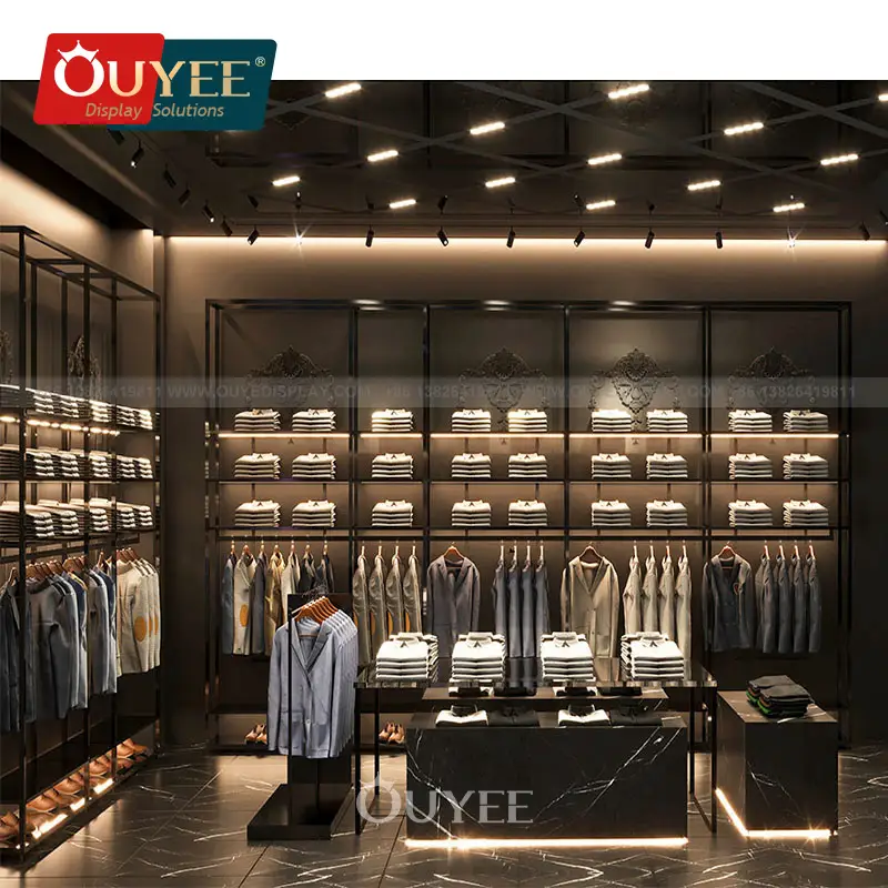 Clothing Shop Metal Wall Display Stand for Men's Clothes 1