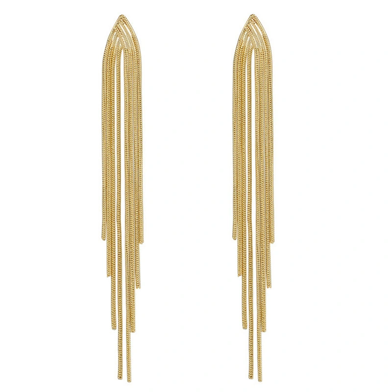 Manufacturers Wholesale Fashion Multi-layer Circle Silver Needle Micro-inserted Geometric Earrings Temperament Tassel Female Ear 1
