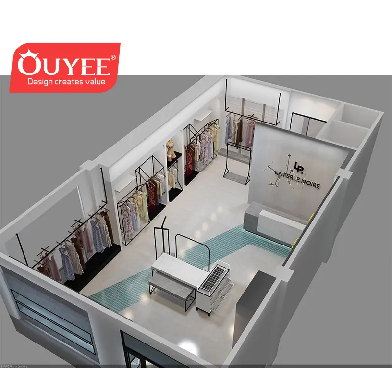 Grundriss für den Innenraum eines Damenbekleidungsgeschäfts 1