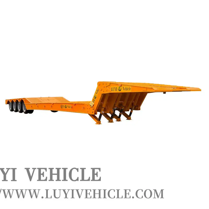 مقطورة شبه مقطورة منخفضة الارتفاع قابلة للطي بأربعة محاور 1