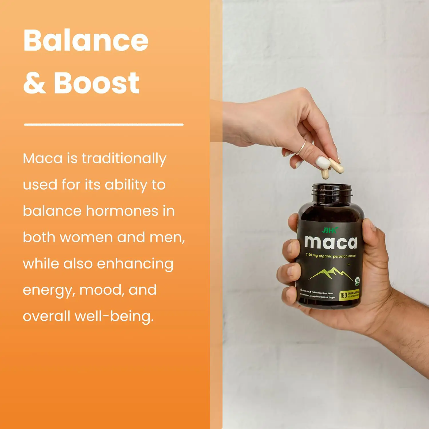 Organic High Potency Maca Capsules Energy Adults (1-2/day) 1