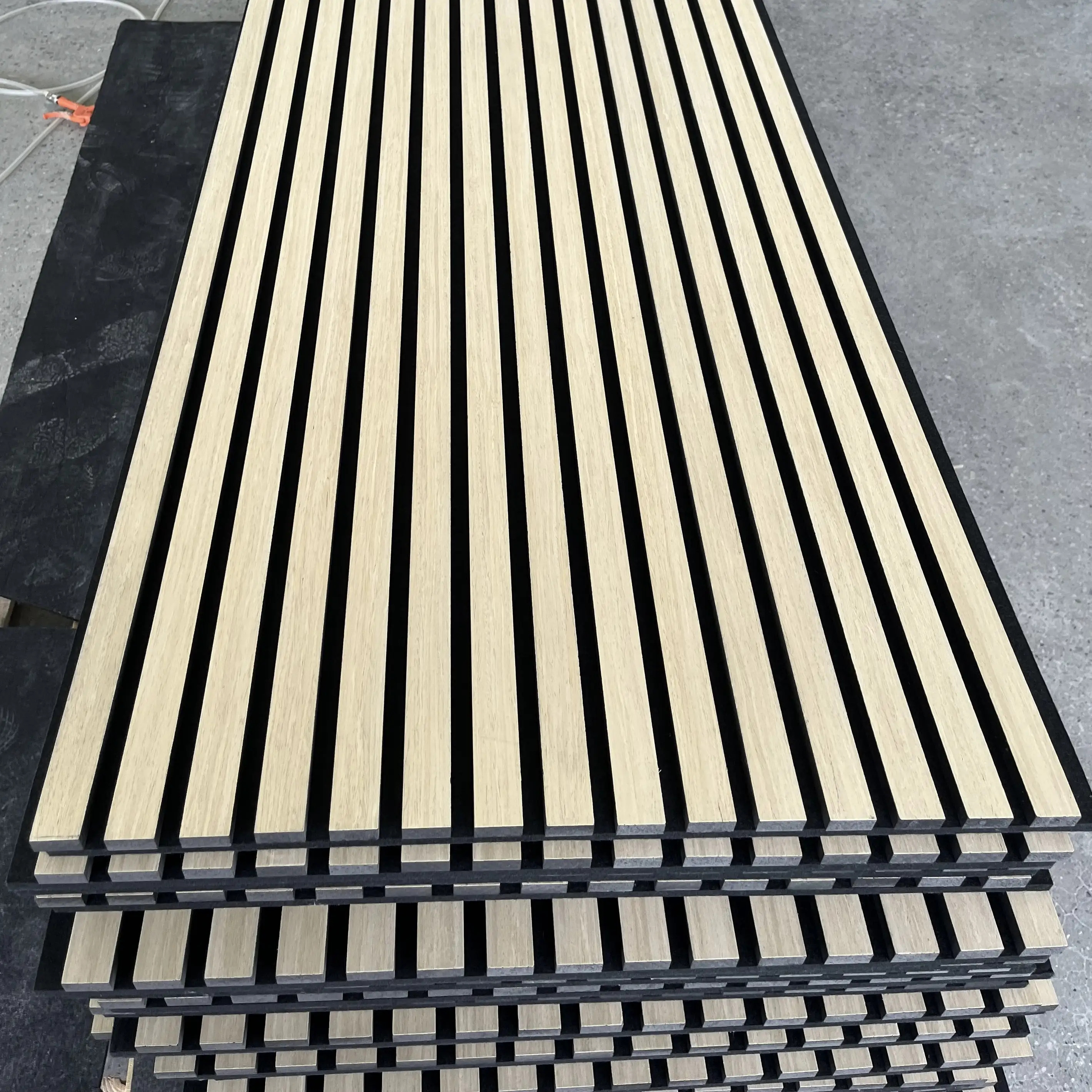 Wood Veneered MDF Slat Acoustic Wall Panel Soundproof Wood Slat Akupanel 1