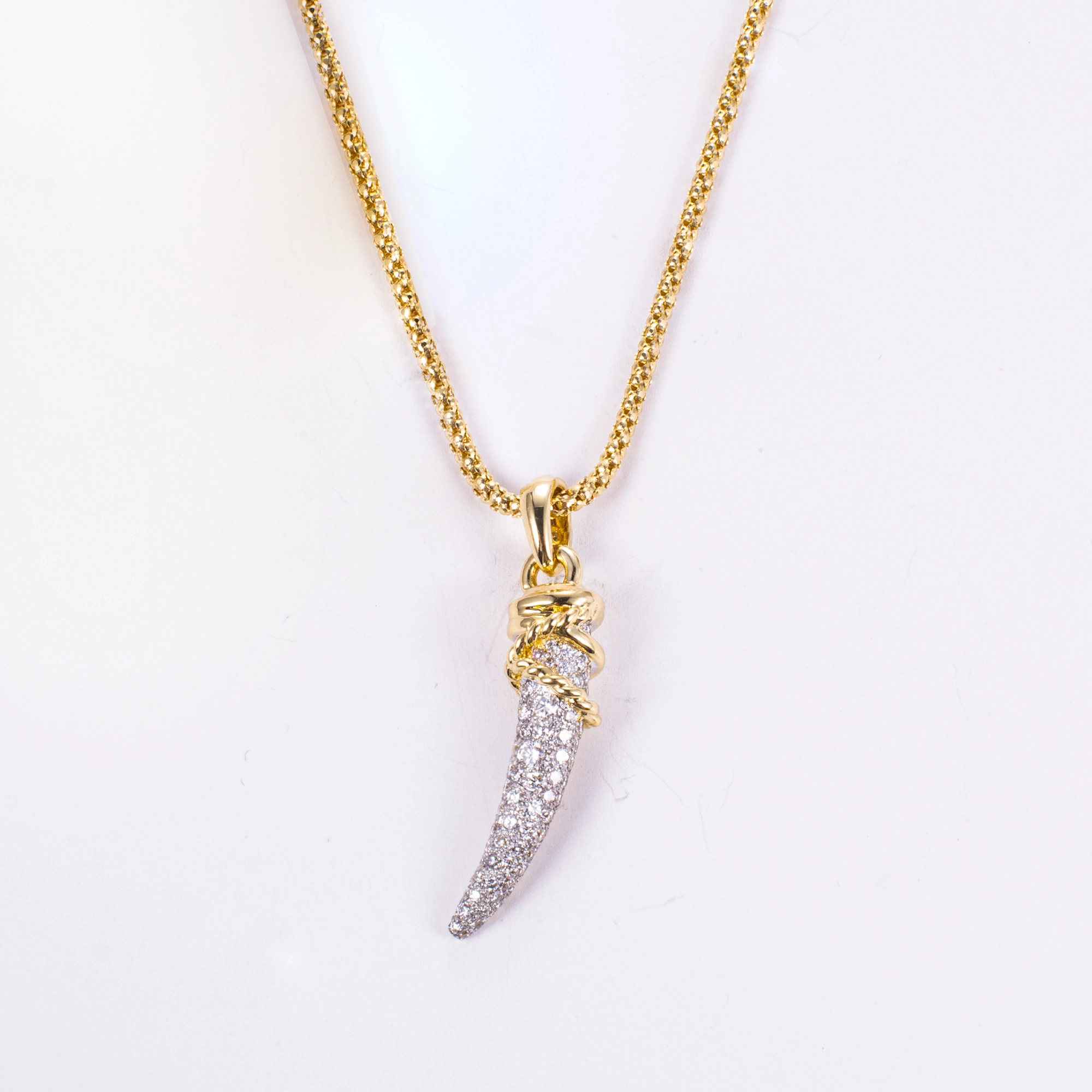 Dk Sleek Ivory-inspired Lab-grown Diamond Necklace: 18k Solid Gold,Bio-mimetic Detail,Minimalist Aesthetic,Daily Elegance1 1