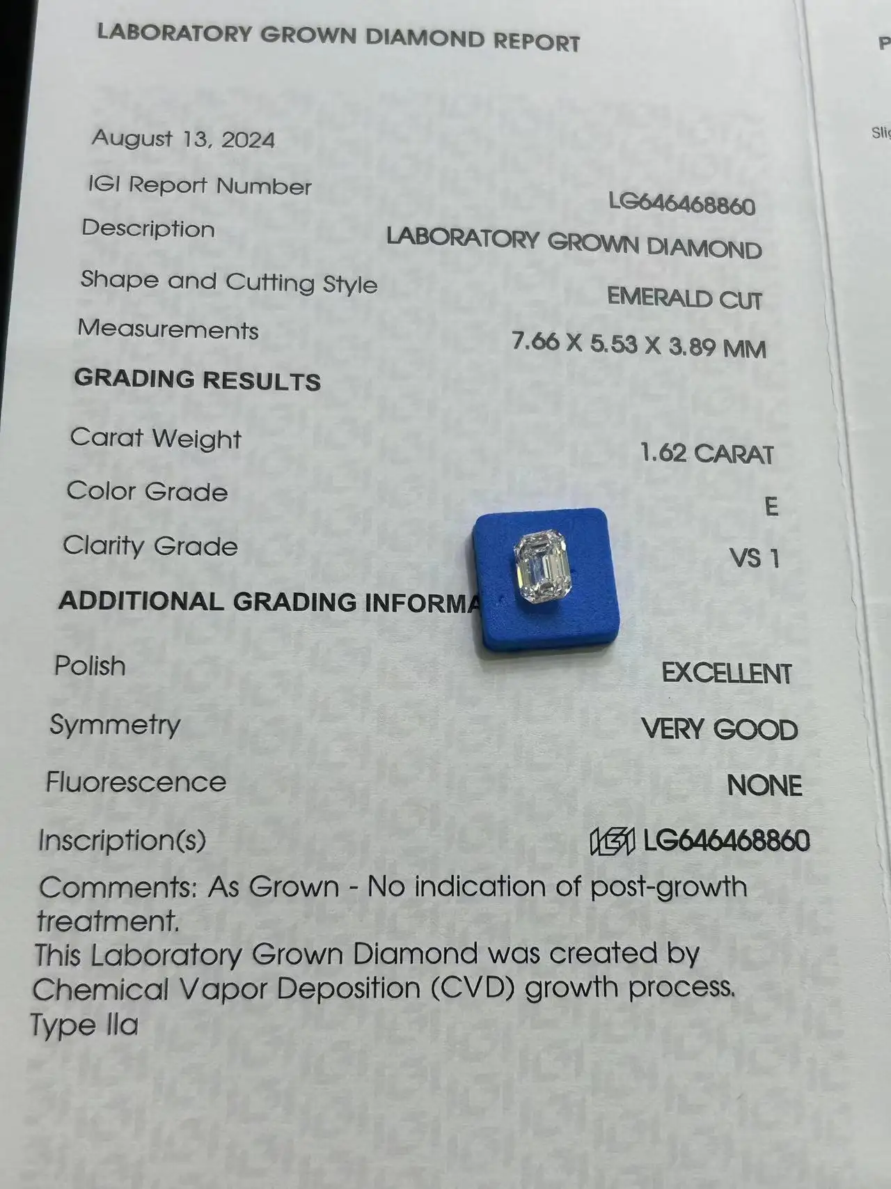 Lab Grown Diamond 4 Carat Lab Grown Emerald Cut Diamond Suppliers 6