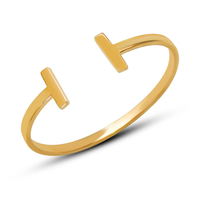 Manufacturer Wholesale Fashion Fashion T-letter Open Bracelets Women's Luxury Titanium Steel Bracelets 1