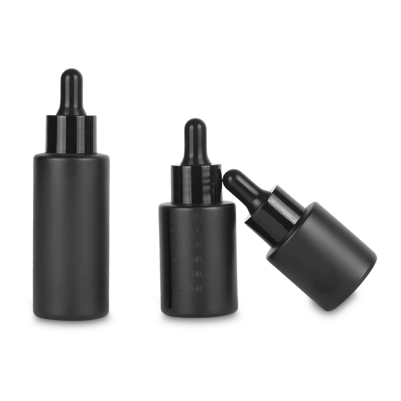 Amber Black Glass Serum Bottle 1oz 30ml Skincare Body Oil Dropper 1
