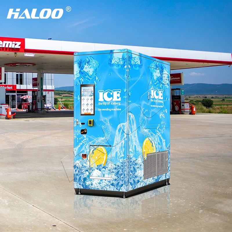 Halo vending machine 150KG large capacity 24-hour automatic packaging automatic bag sealing ice vending machine with anti electric shock protection 7