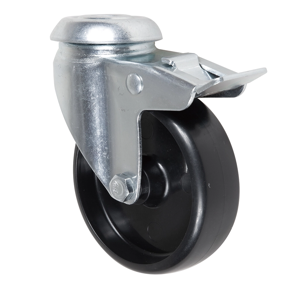 Factory Wholesale Black European Wheel 3 Inch 75mm Medium Light Duty Equipment Swivel Casters With Brake 1