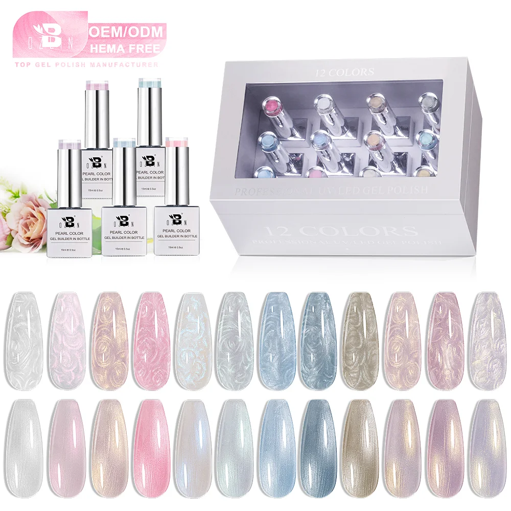 Bozlin Hema & TPO Free Pearl Glitter Gel Builder Nail Extension 15ml 1