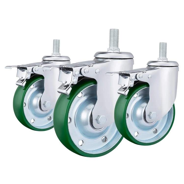 Industrial Pu Caster Wheel With 200-300kgs Load Capacity Mid -heavy Duty Caster Castors Wheel 1