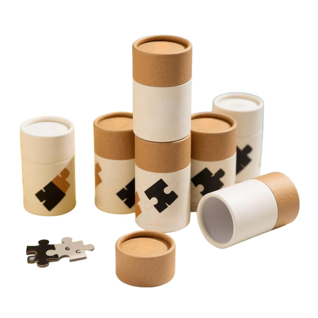 Картонная коробка-туба из крафт-бумаги с крышкой, изготовленная на заказ, с печатью, цилиндрический картонный контейнер, бумажная упаковка, круглая туба. 1