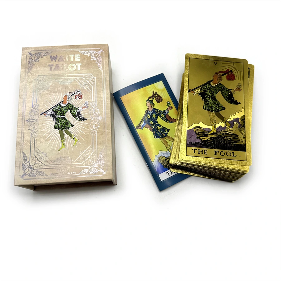 Custom Desk Paper Game Cards Printing Gold Foil Luxury Playing Tarot Card with Magentic Box 1