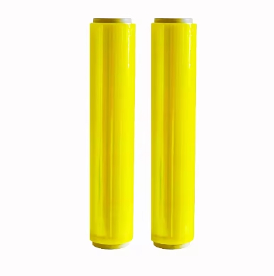 Avvolgimento elastico di restringimento giallo LLDPE PEDE STRECH PALLET STRECH per l'imballaggio 4