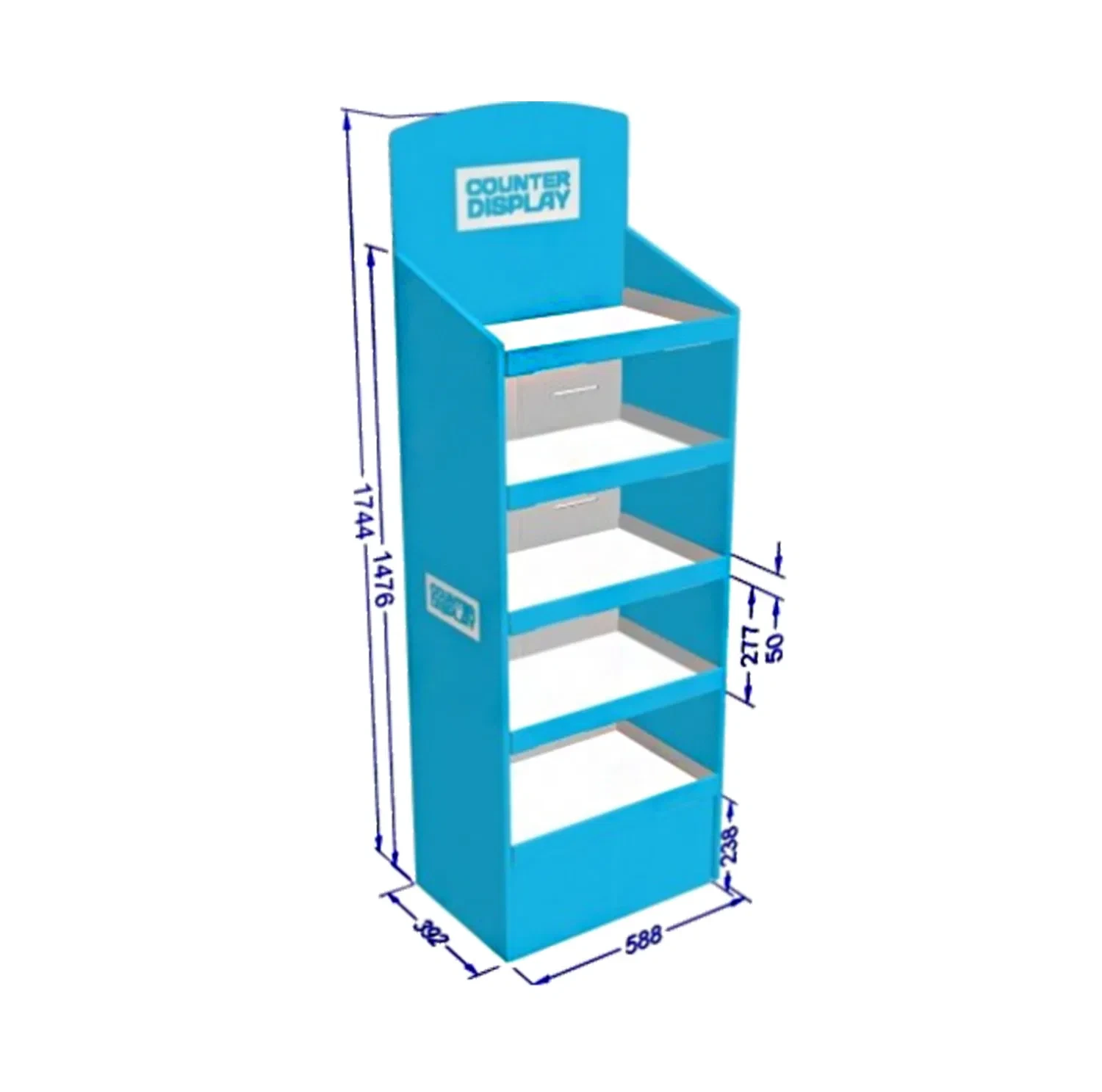 Double Kraft Cardboard Cardboard Display 1/4 Pallet Three Trays 1