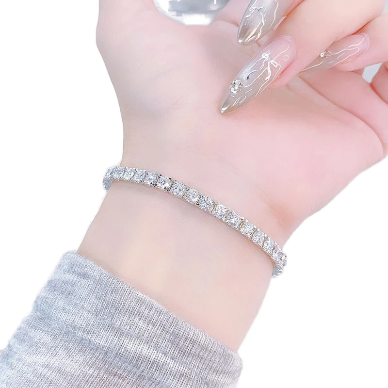 Dk 18k Gold Lab Diamond Tennis Bracelet 2.9ct Fashion & Luxury Bracelet For Weddings Or Gift Parties Diamond Accented 1