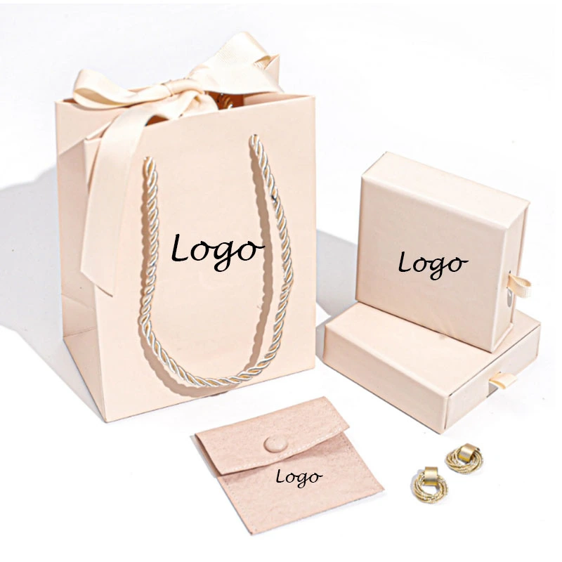 エレガントで高級なジュエリーペーパーバッグ、カスタムデザイン、環境に優しいギフト包装バッグ 1