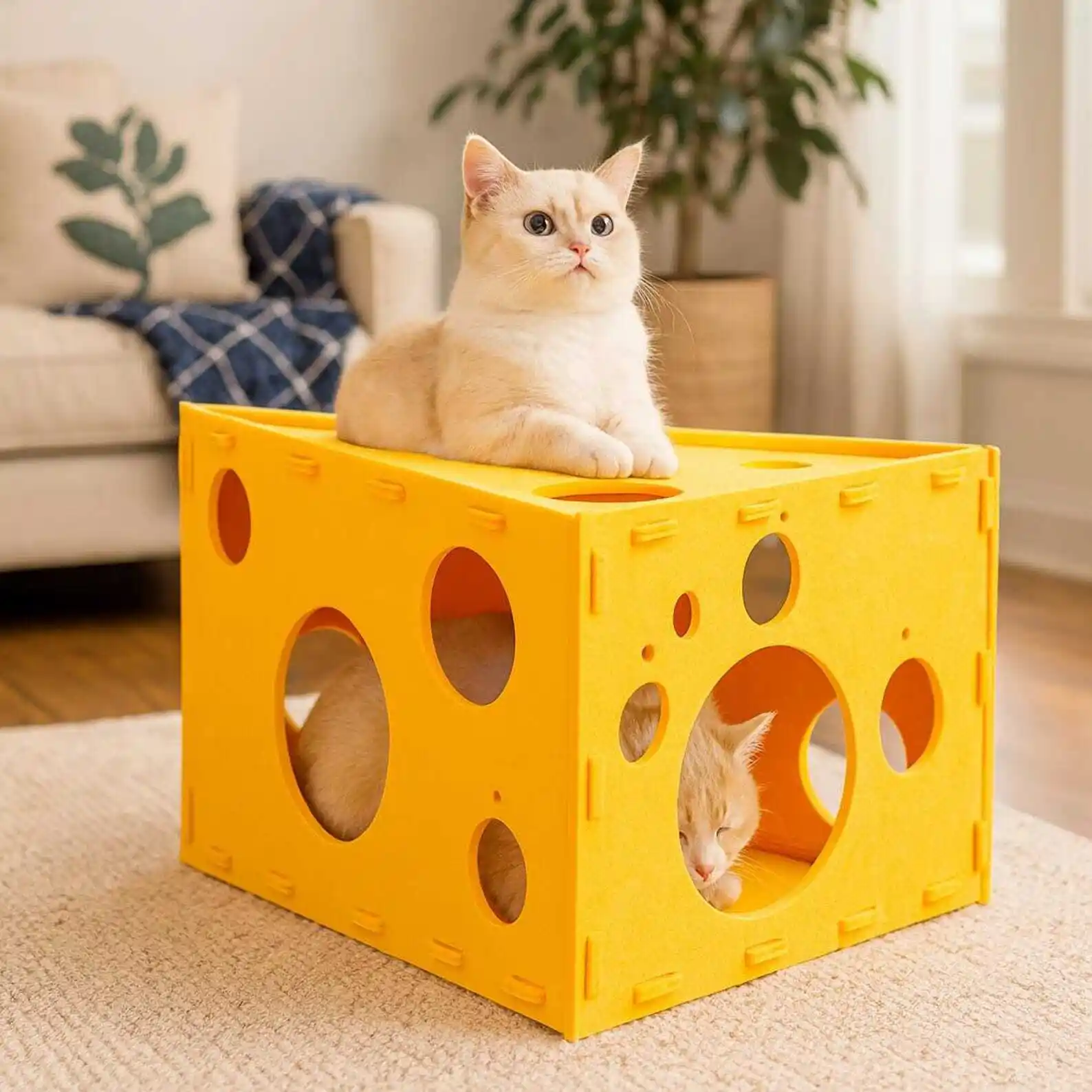 Cama cueva acústica 3D para gatos, de tela de fieltro, para interior y exterior, venta al por mayor 1