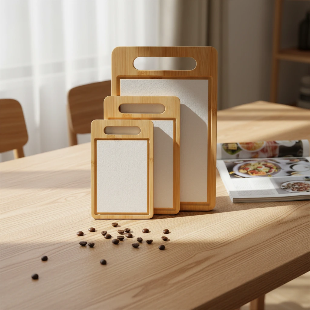 Double-Sided Stainless Steel & Bamboo Food-Grade Cutting Board 1