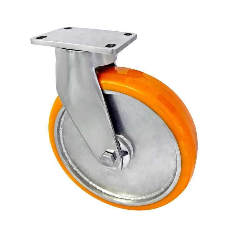 Stainless Steel 304 Ultra Heavy Orange Pa Double Ball Bearing Castor Wheel 1