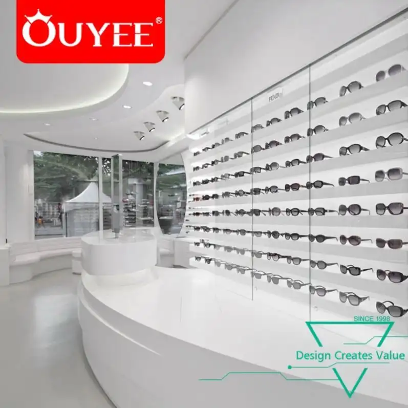 مصنع صيني للأثاث البصري الخشبي، طاولة عرض لمحلات البصريات 1