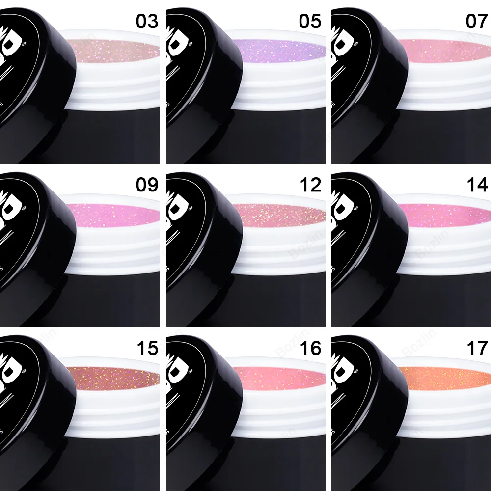 Bozlin 36 Colors Aurora Nail Builder Gel, HEMA & TPO Free, Nail Extension Gel 1