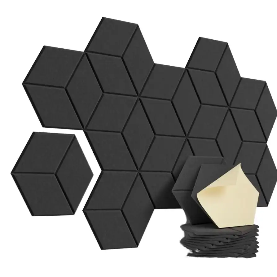 Paneles acústicos de poliéster (PET) ignífugos con tejido de absorción acústica NRC 0.9 1