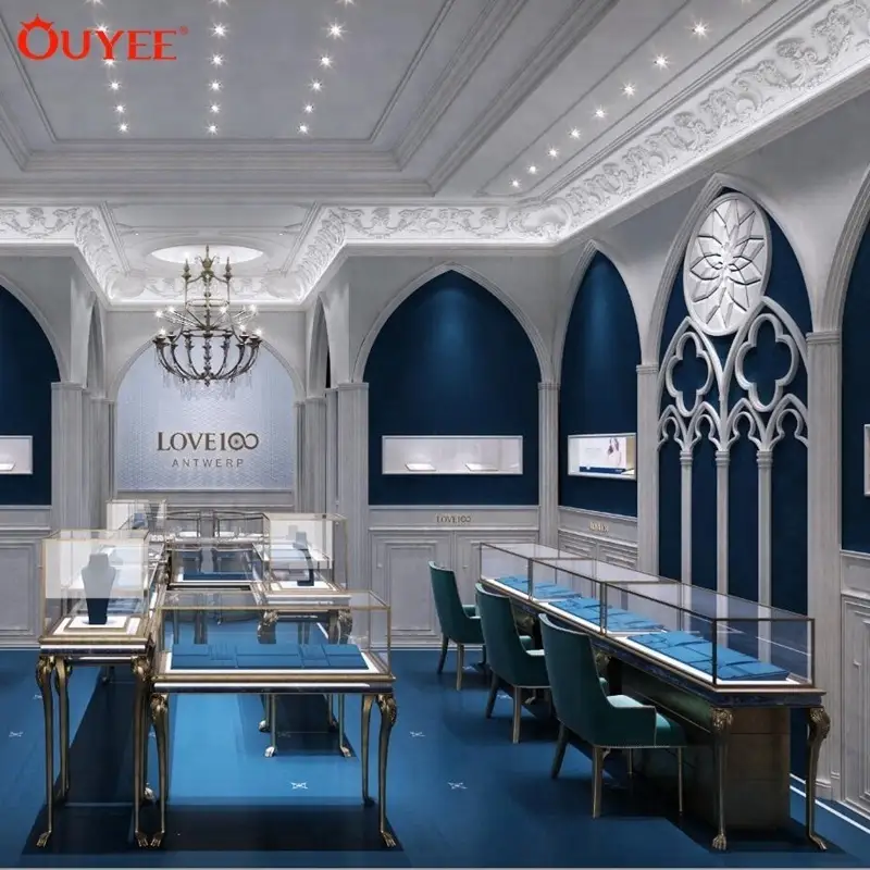 Expositores, design de interiores e decoração de lojas de joias. 1