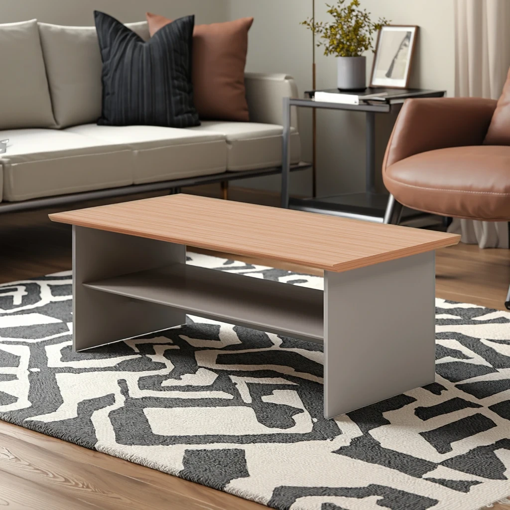 Table basse compacte et résistante en bois de style moderne pour le bureau ou la maison 1