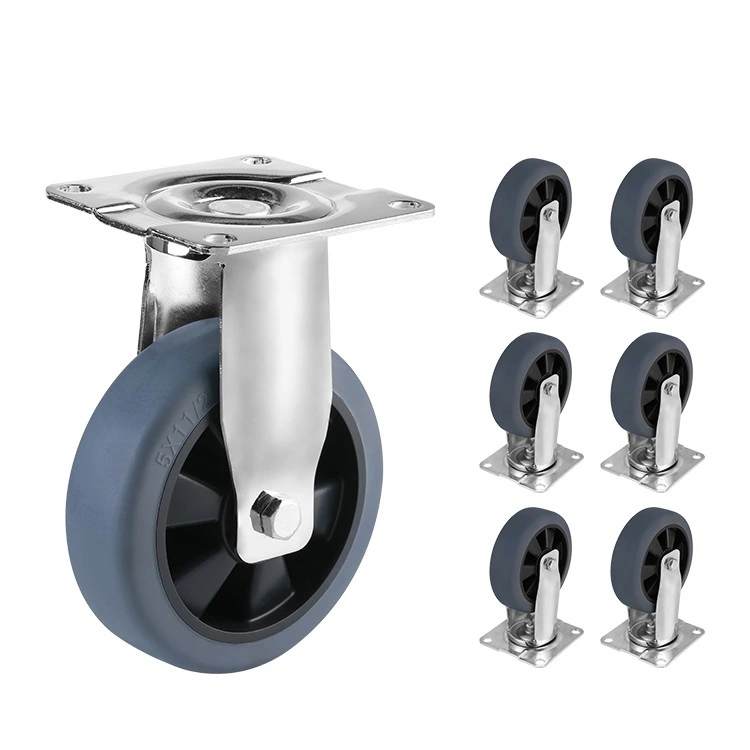 Factory Price Wear-resistant Mid Heavy Duty Stainless Steel Tpr Casters 3 4 5 6 Industrial Casters 1