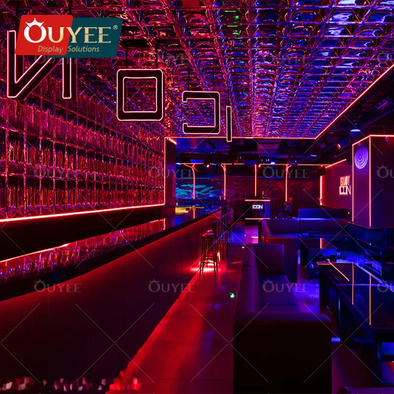 Design de interiores personalizado para boate, mesa expositora de luzes LED para DJ. 1