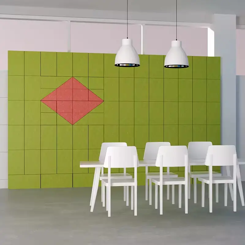 Ευρωπαϊκά πρότυπα ακουστικά πάνελ τοίχου PET, ηχοαπορροφητικά πάνελ από πολυεστερικές ίνες 1